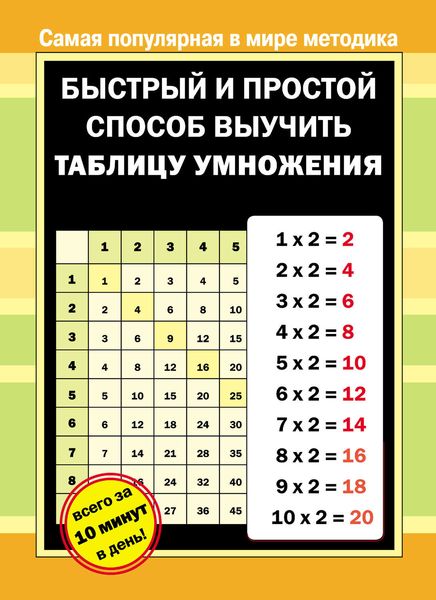 Обложка книги  «Быстрый и простой способ выучить таблицу умножения»