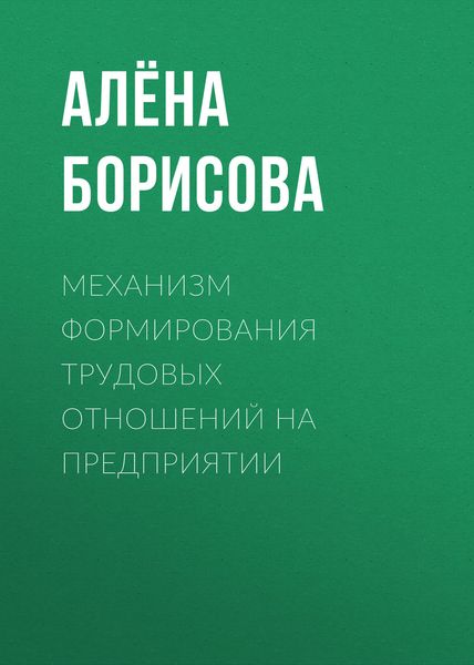 Обложка книги  «Механизм формирования трудовых отношений на предприятии»