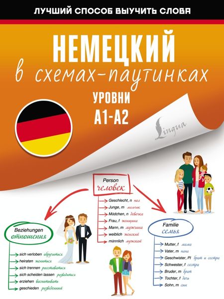 Обложка книги «Немецкий в схемах-паутинках. Уровни A1-A2»