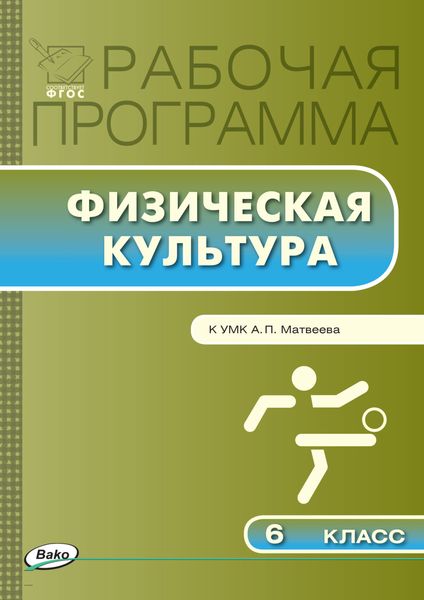 Обложка книги  «Рабочая программа по физической культуре. 6 класс»