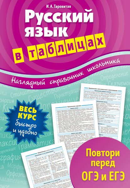 Обложка книги  «Русский язык в таблицах»