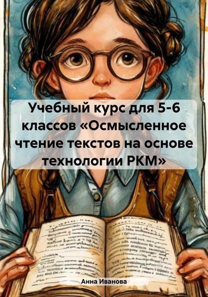Обложка книги  «Учебный курс для 5-6 классов «Осмысленное чтение текстов на основе технологии РКМ»»