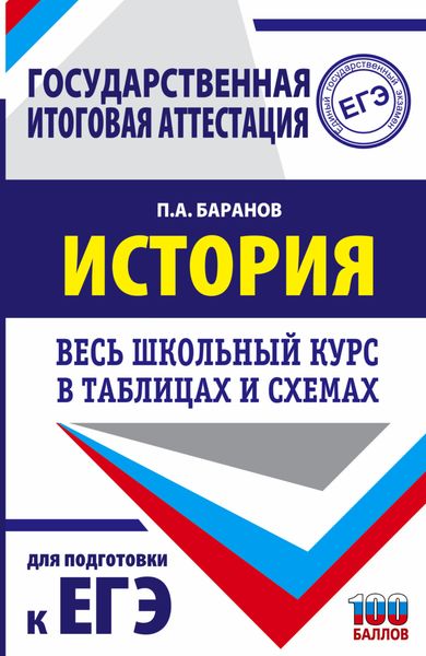 Обложка книги  «История России. Весь школьный курс в таблицах и схемах для подготовки к ЕГЭ»