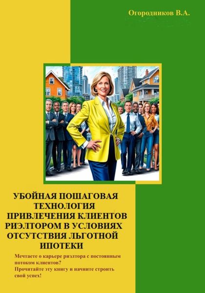 Обложка книги  «Убойная пошаговая технология привлечения клиентов риэлтором в условиях отсутствия льготной ипотеки»