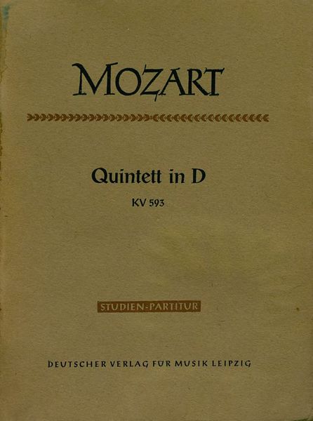 Обложка книги  «Quintett in D fur 2 Violinen, 2 Violen und Violoncello»