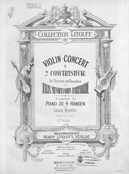 Обложка книги  «Violin-Concert & 2 Concertstucke fur Clarinette und Bassethorn v. F. Mendelssohn-Bartholdy»