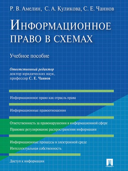 Обложка книги  «Информационное право в схемах. Учебное пособие»