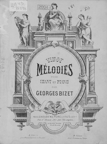 Обложка книги  «Vingt melodies pour chant et piano»